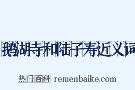 鹅湖寺和陆子寿近义词是什么意思的图片